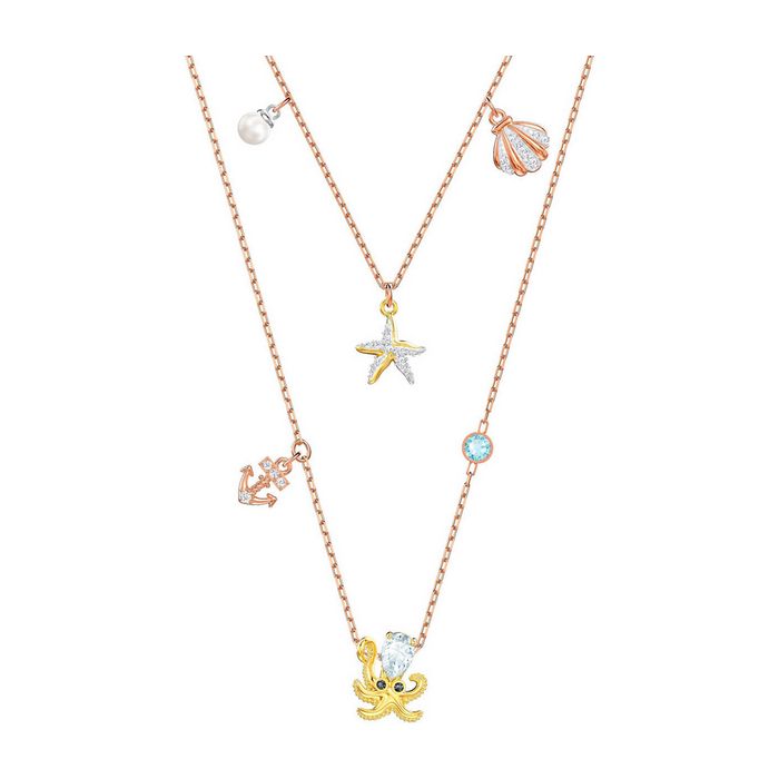 Collana Ocean, multicolore, placcatura mista