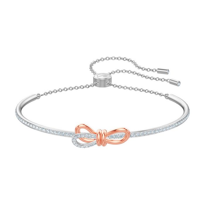 Bracciale rigido Lifelong Bow, bianco, placcatura mista