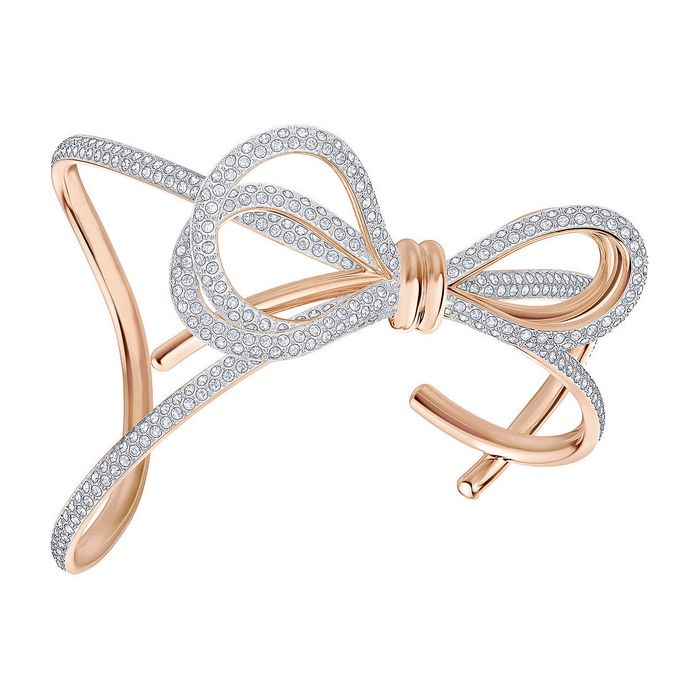 Bracciale rigido Lifelong Bow, bianco, placcatura mista