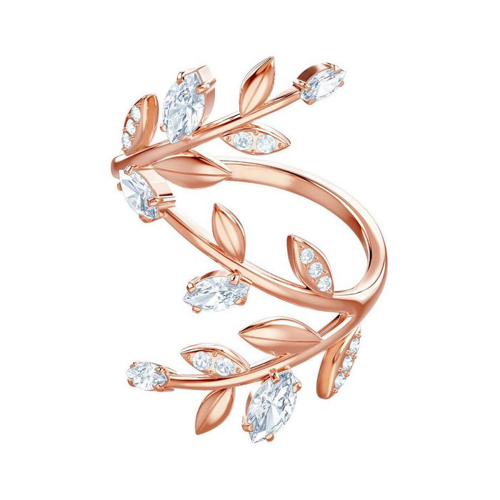 swarovski anello mayfly bianco placcato oro rosa 5448884