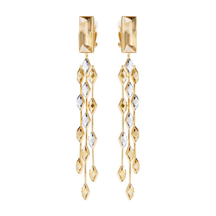 swarovski orecchini a clip notorious multicolore placcatura oro 5449521