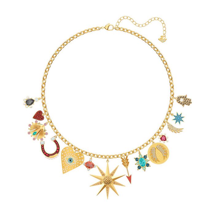 Collana Lucky Goddess Charms, multicolore, placcatura oro