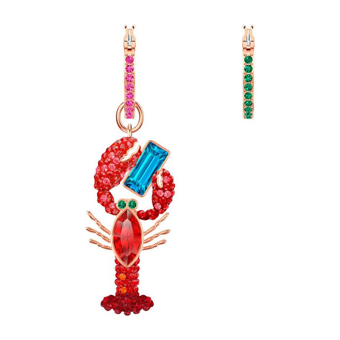 swarovski orecchini ocean lobster, multicolore, placcato oro rosa 5452555