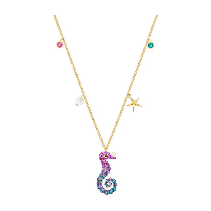 swarovski pendente ocean seahorse, multicolore, placcatura oro 5452562