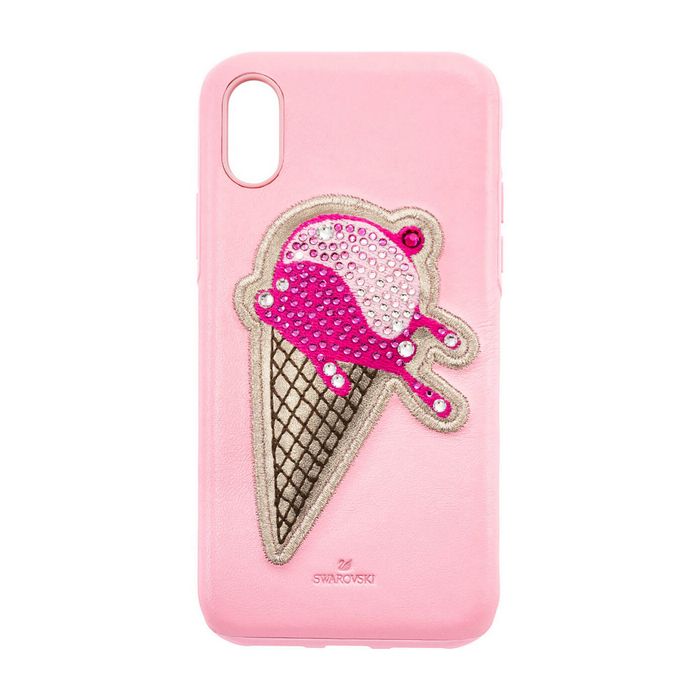 Swarovski Custodia per smartphone con bordi protettivi integrati No Regrets Ice Cream, iPhone® X/XS, rosa