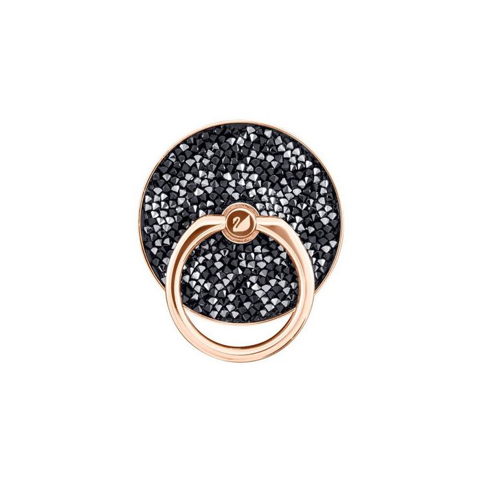 swarovski anello adesivo glam rock nero placcatura mista 5457469