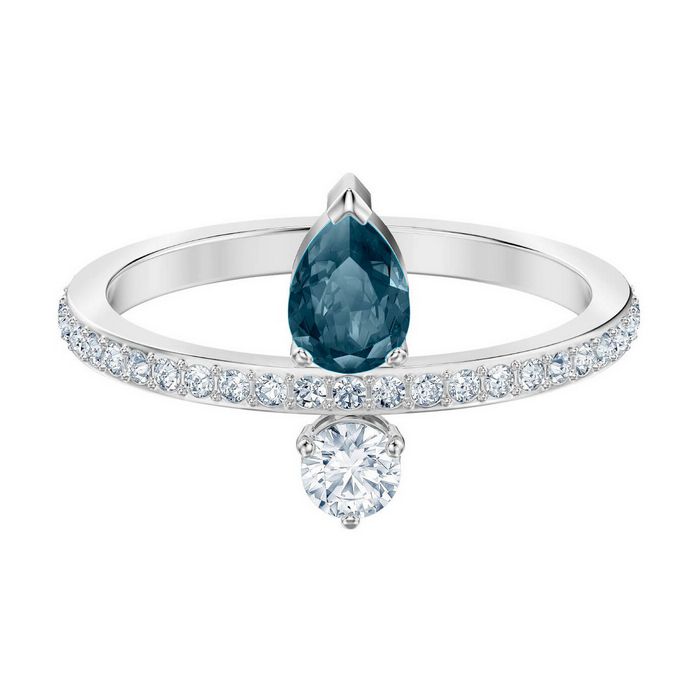 swarovski anello vintage azzurro placcatura rodio 5457640