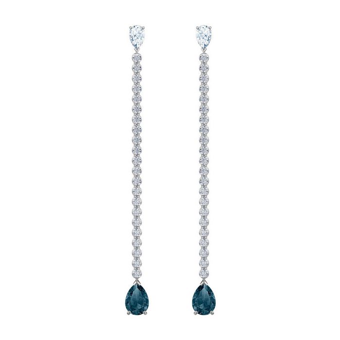 swarovski orecchini vintage azzurro placcatura rodio 5457641