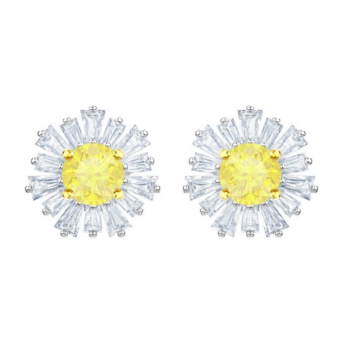 Orecchini Sunshine, bianco, placcatura rodio