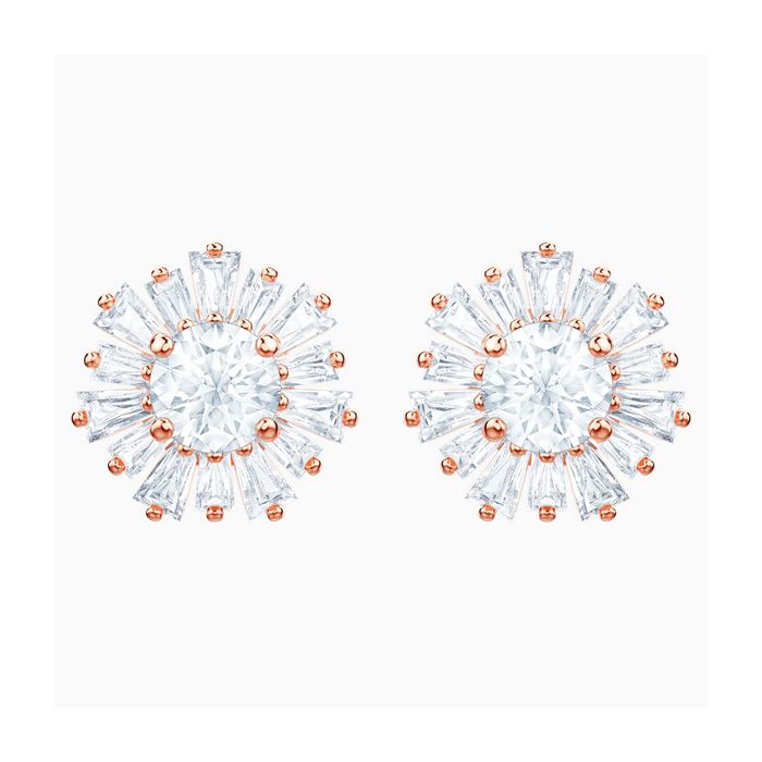 Orecchini Sunshine, bianco, placcato oro rosa