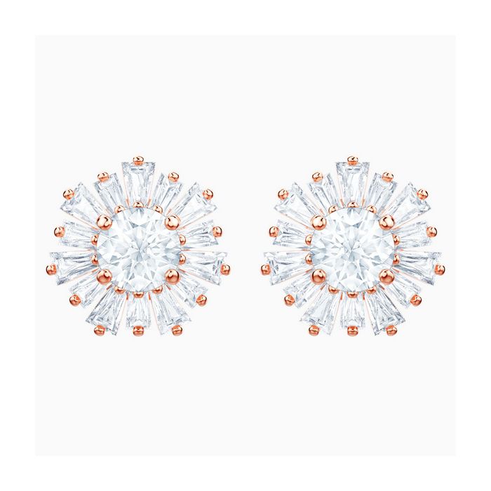 swarovski orecchini sunshine, bianco, placcato oro rosa 5459597