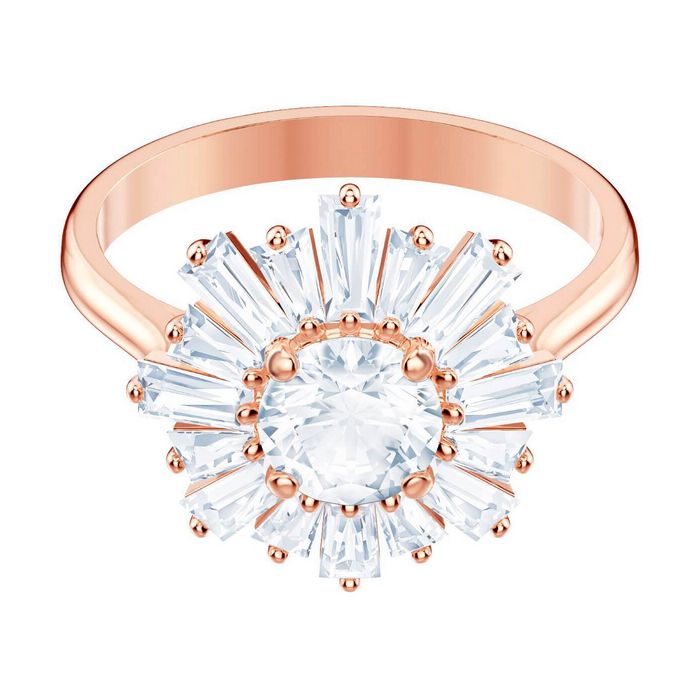 swarovski anello sunshine bianco placcato oro rosa 5459599