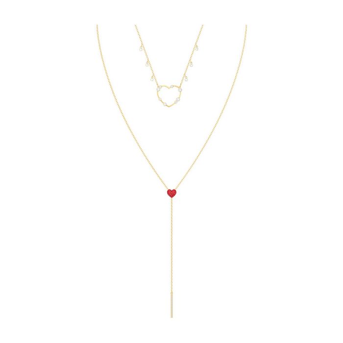 Collana Oxo, rosso, placcatura oro