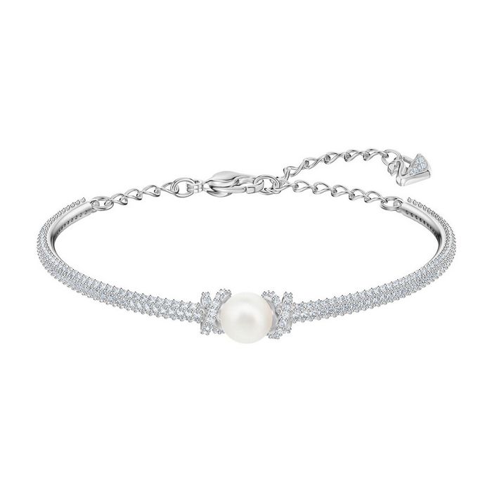 Bracciale rigido Originally, bianco, placcatura rodio