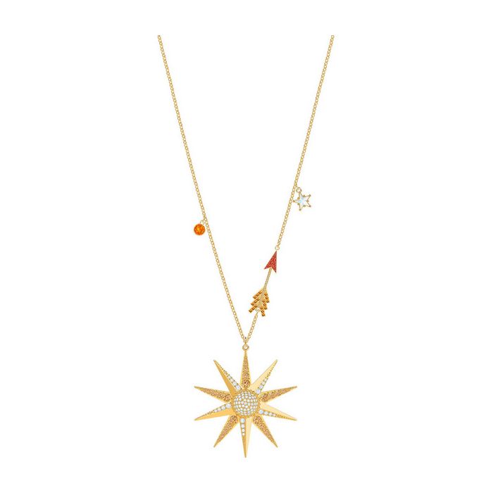 Swarovski Collana Lucky Goddess Star, multicolore, placcatura oro