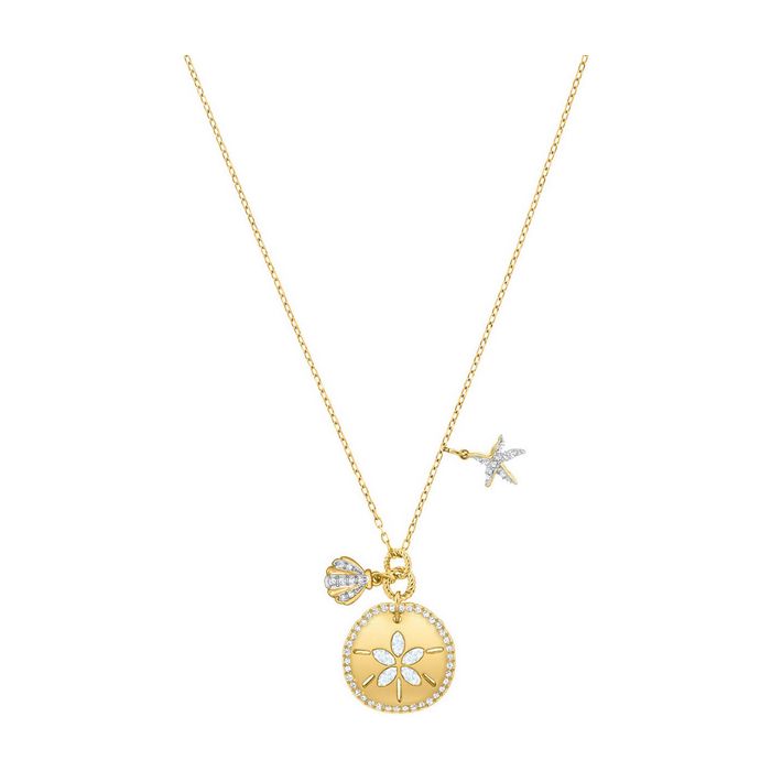 Collana Ocean Sand Coin, bianco, placcatura oro