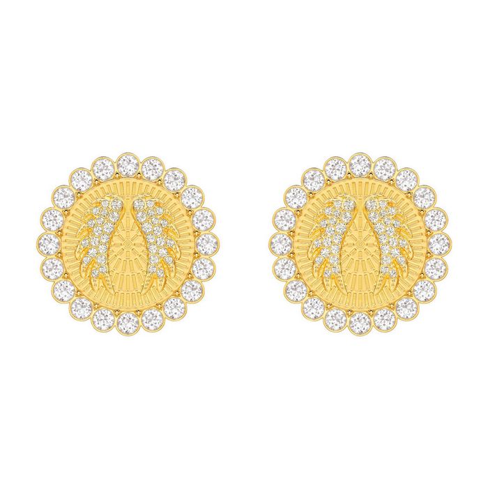 swarovski orecchini a clip lucky goddess bianco placcatura oro 5464120