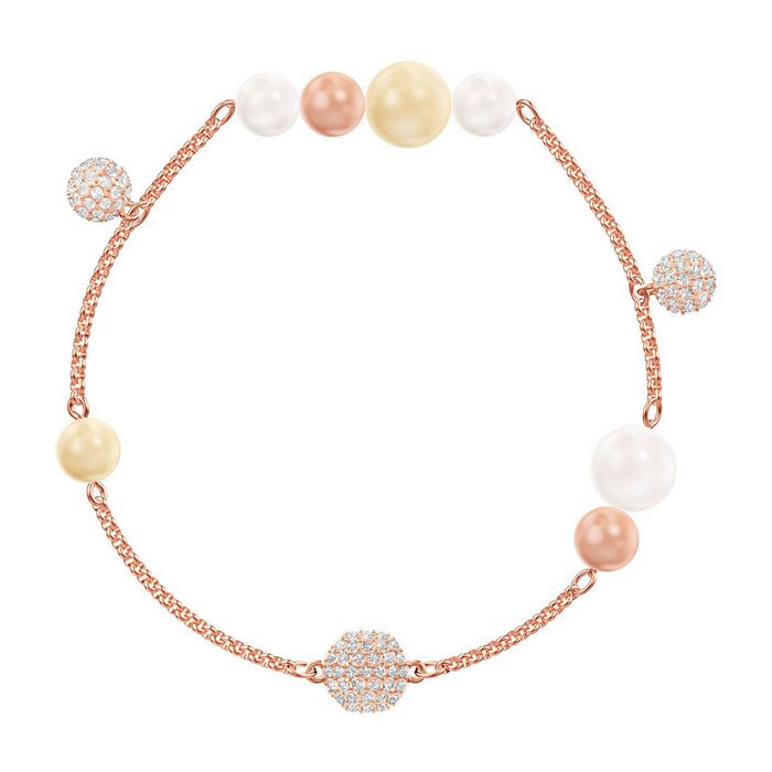 swarovski remix collection pearl strand, multicolore, placcato oro rosa 5464297