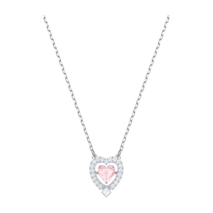 swarovski collana sparkling dance heart, rosa, placcatura rodio 5465284