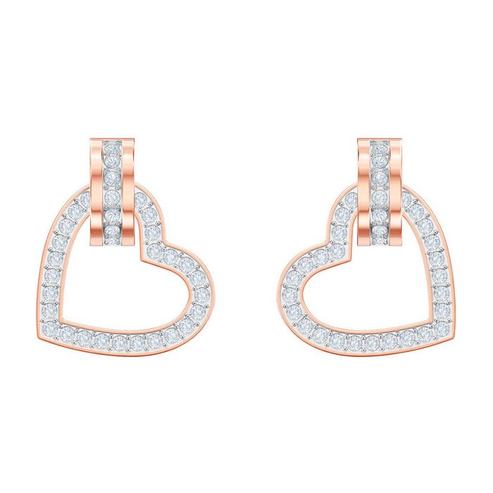 Orecchini Lovely, bianco, placcato oro rosa