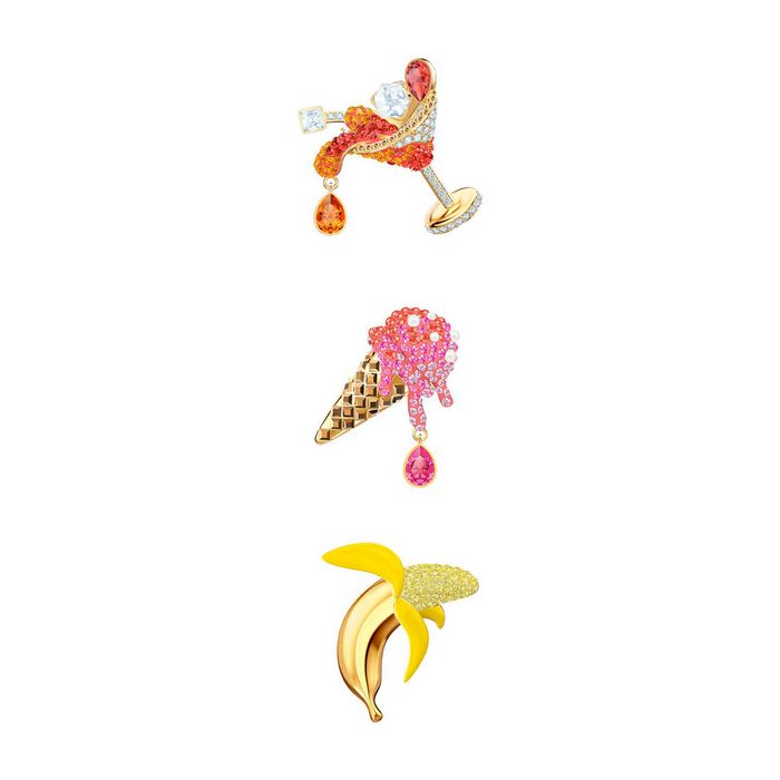 swarovski set di spille no regrets multicolore placcatura oro 5468254