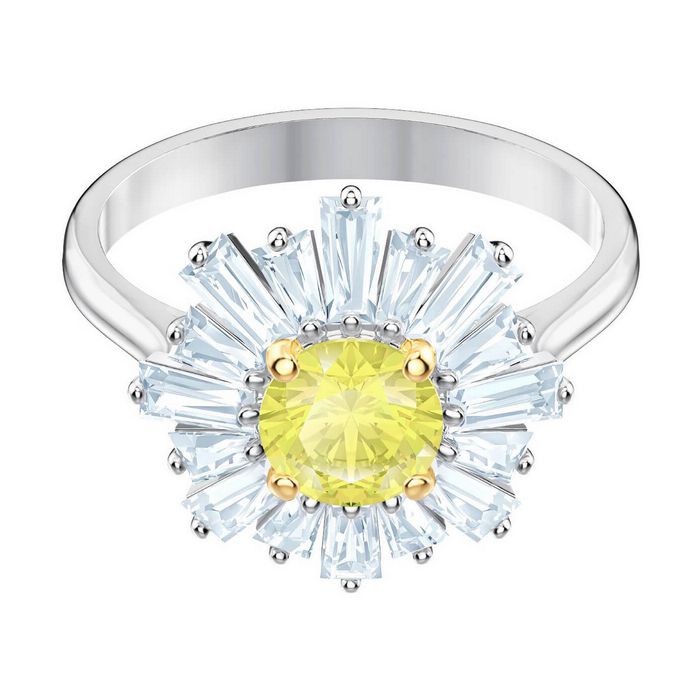 swarovski anello sunshine, giallo, placcatura rodio 5472481