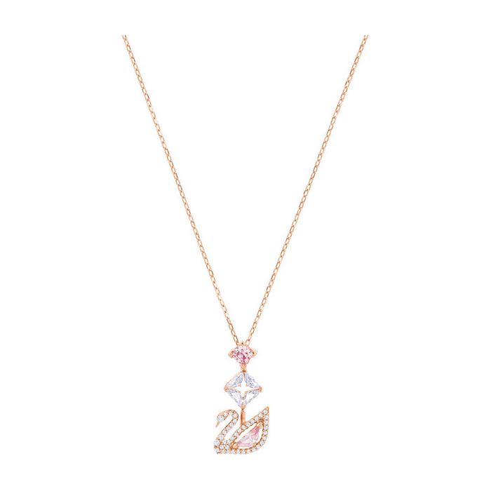 Collana a Y Dazzling Swan, multicolore, placcato oro rosa