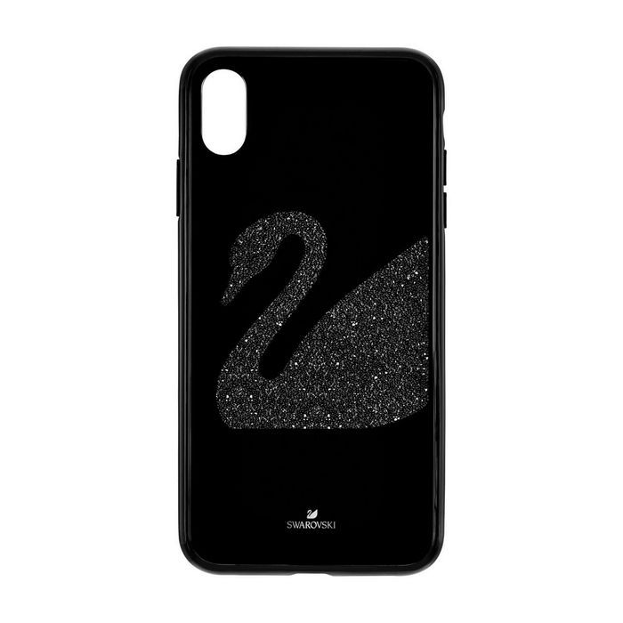 swarovski custodia per smartphone con bordi protettivi integrati swan fabric iphone® xs max nero 5474752