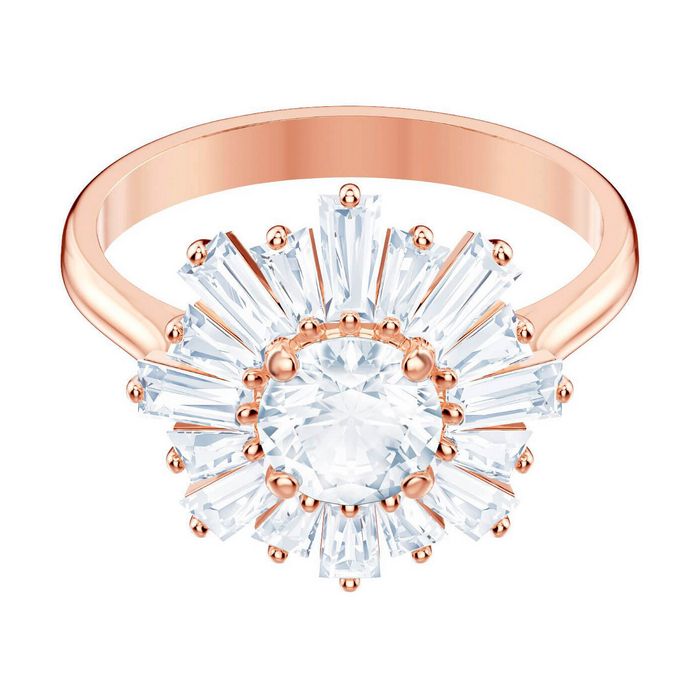 swarovski anello sunshine bianco placcato oro rosa 5474917