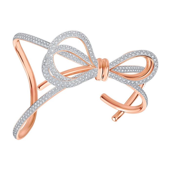 Bracciale rigido Lifelong Bow, bianco, placcatura mista