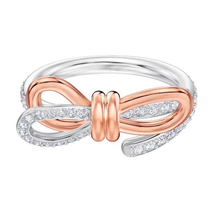 Anello Lifelong Medium Bow, bianco, placcatura mista