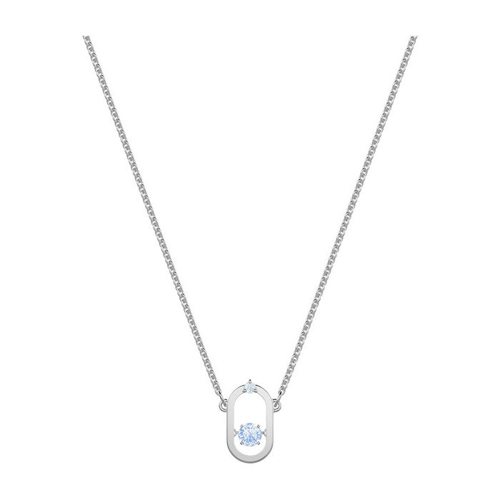 Collana North, azzurro, placcatura rodio