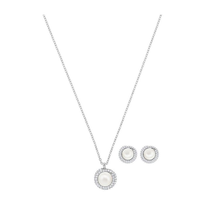 Swarovski Set Originally, bianco, placcatura rodio