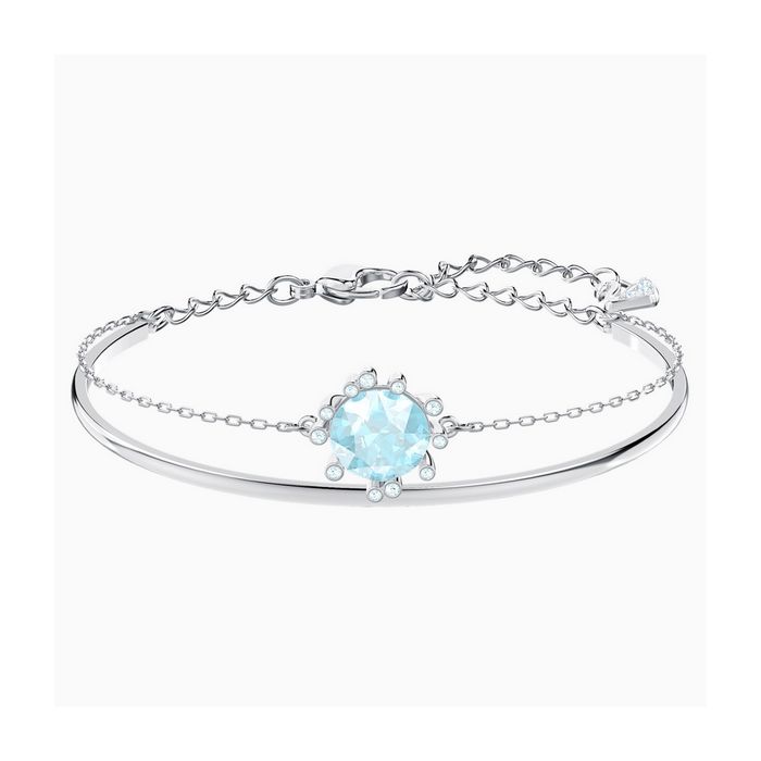 Swarovski Bracciale rigido Olive, turchese, placcatura rodio