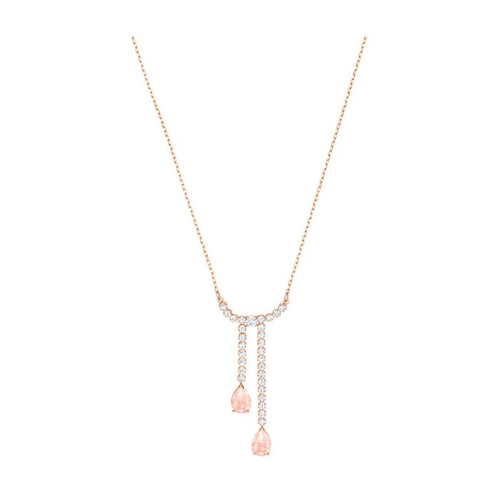 Collana a Y Vintage, bianco, placcato oro rosa