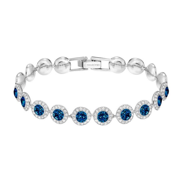 swarovski braccialetto angelic azzurro placcatura rodio 5480484