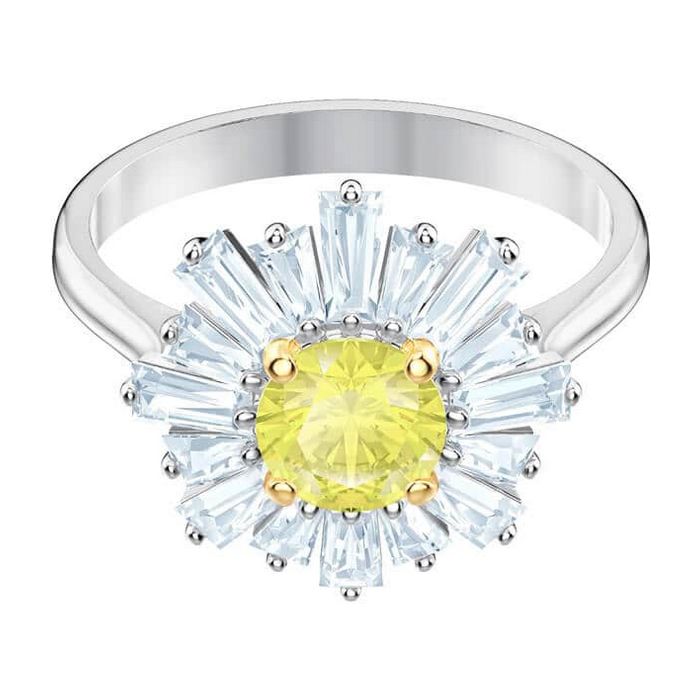 swarovski anello sunshine, giallo, placcatura rodio 5482713