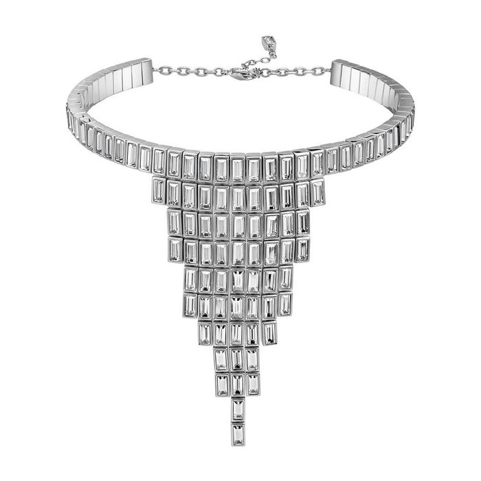 swarovski collana fluid azzurro grigio placcatura palladio 5483219