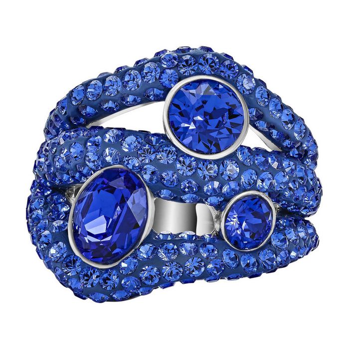 swarovski anello cocktail tigris azzurro placcatura palladio 5483909