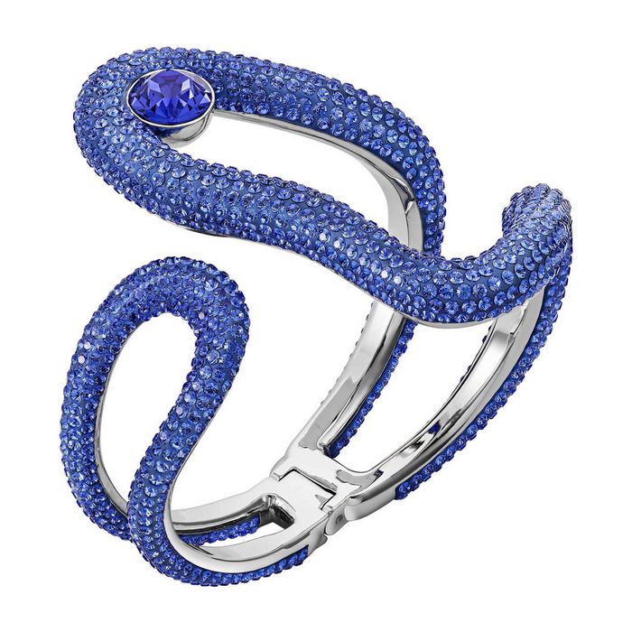 swarovski bracciale rigido tigris azzurro placcatura palladio 5483914