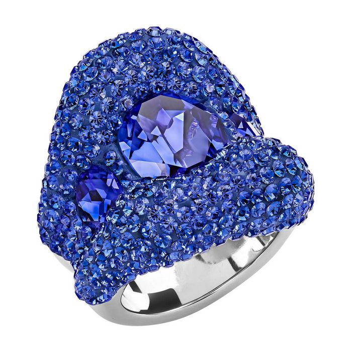 swarovski anello statement tigris azzurro placcatura palladio 5483921