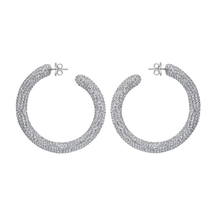 swarovski orecchini a cerchio tigris, grigio, placcatura palladio 5483922