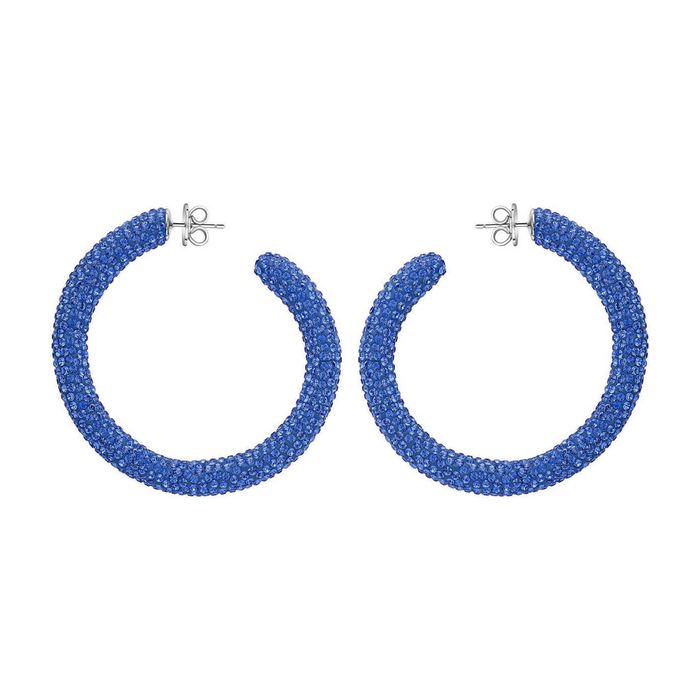 swarovski orecchini a cerchio tigris azzurro placcatura palladio 5483924