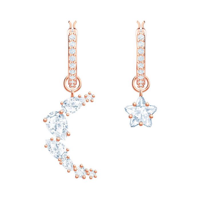 swarovski orecchini lunghi penélope cruz moonsun bianco placcato oro rosa 5486354