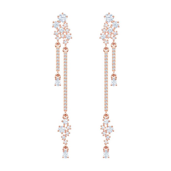 swarovski orecchini lunghi penélope cruz moonsun bianco placcato oro rosa 5486635