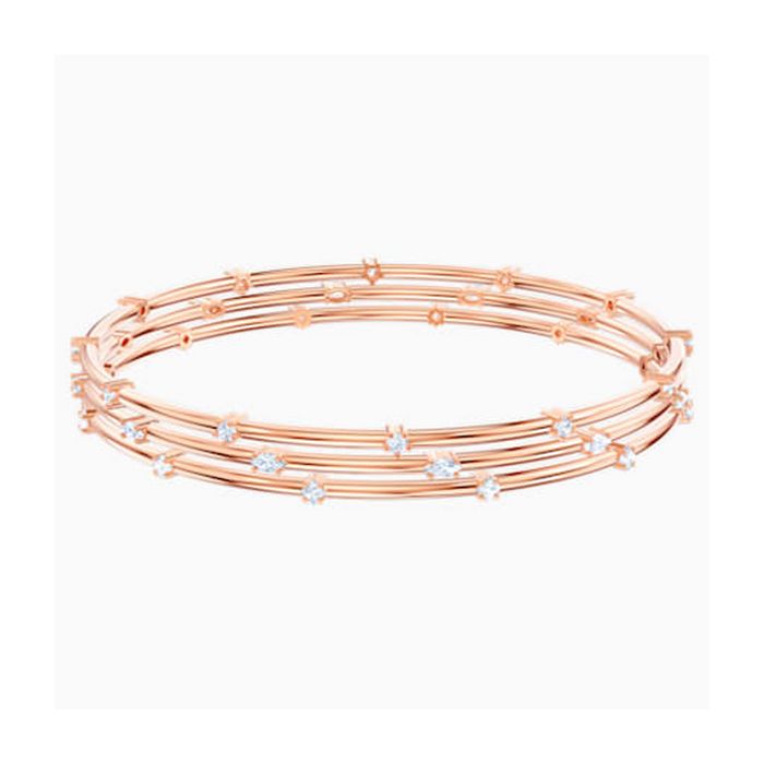 swarovski bracciale rigido cluster penélope cruz moonsun, bianco, placcato oro rosa 5486815